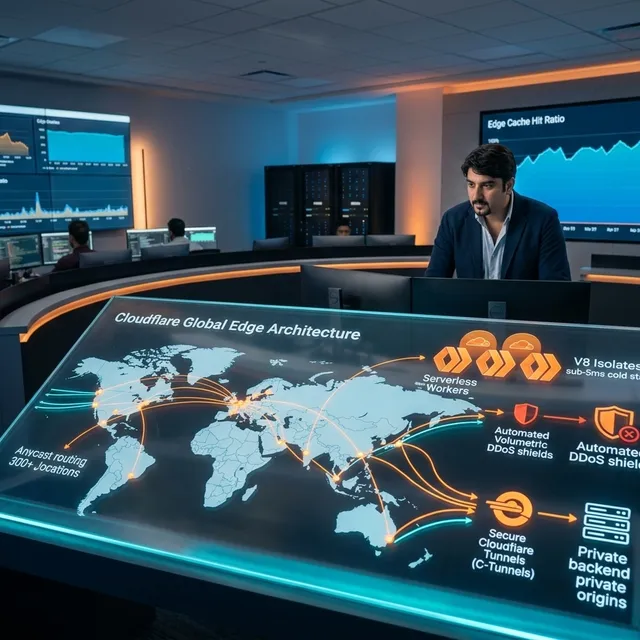Enterprise Cloudflare global edge network architecture and origin shielding topology by Goher K