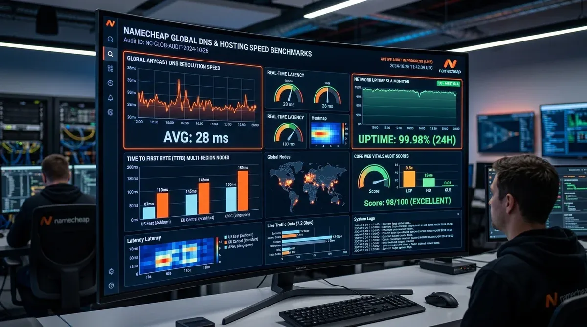 Namecheap global DNS and hosting speed benchmark telemetry audit