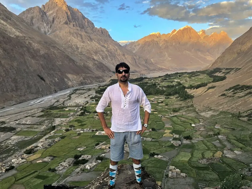 Looking down at Shimshal Village from the mountain top