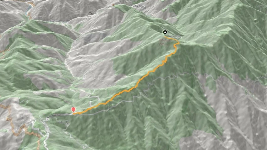 Miranjani Trek Route Map from Nathiagali to the 2,992m summit